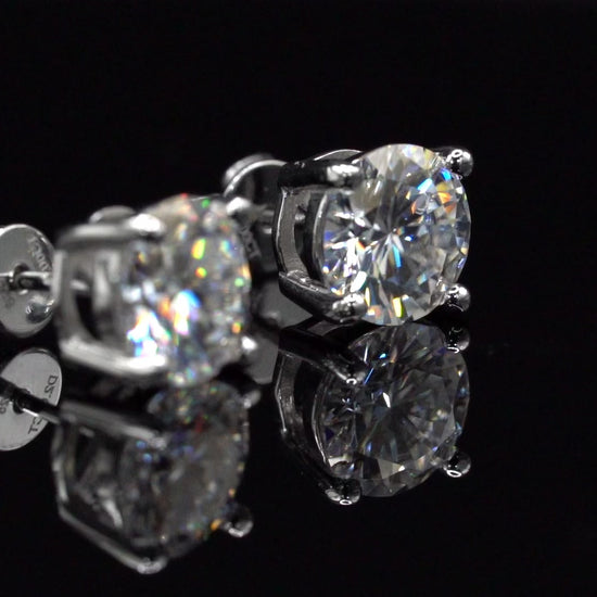 Video Drehung der Silber Moissanite Ohrringe mit viel funkeln und glitzer