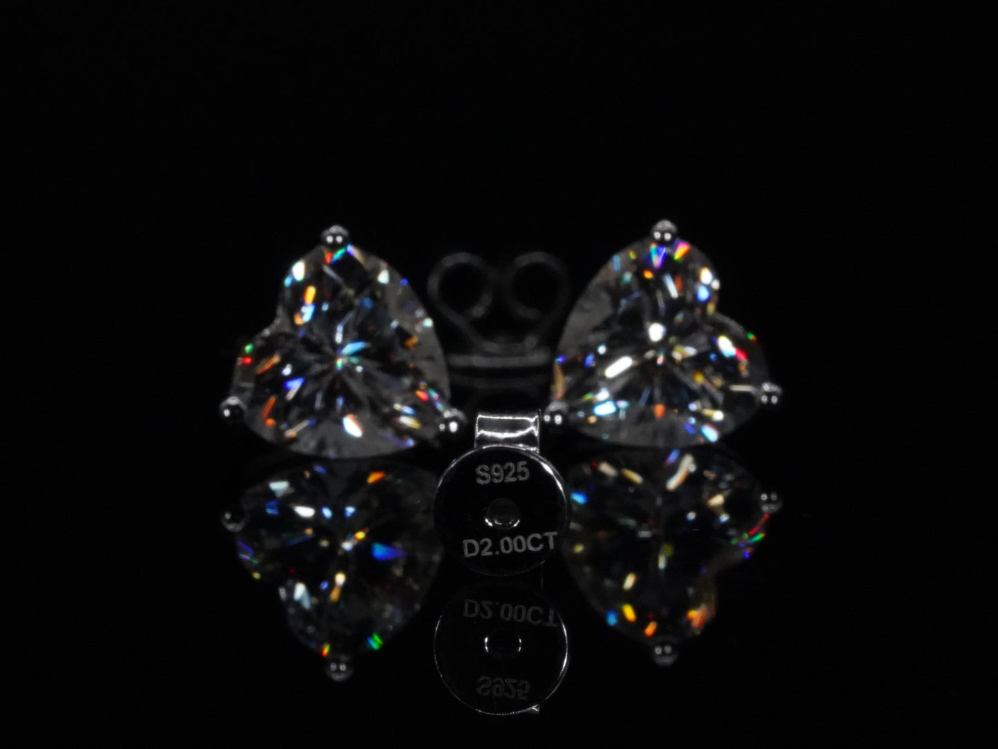 Moissanite Herz Ohrringe 925 Sterling Silber 18k Weißgold Plattierung
