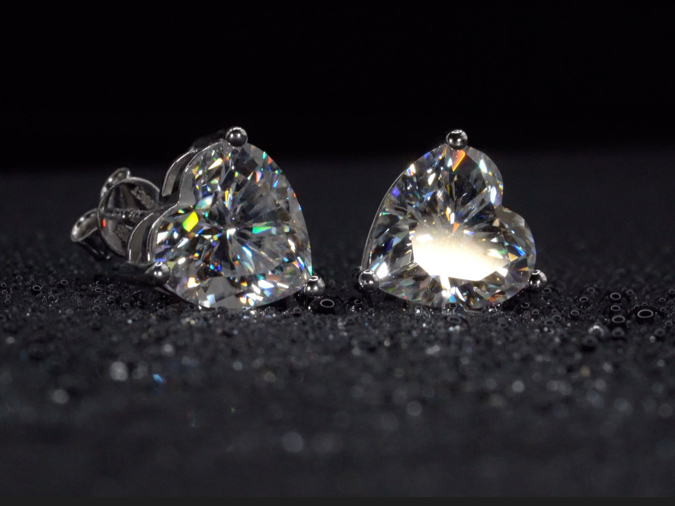 Moissanite Herz Ohrringe 925 Sterling Silber 18k Weißgold Plattierung